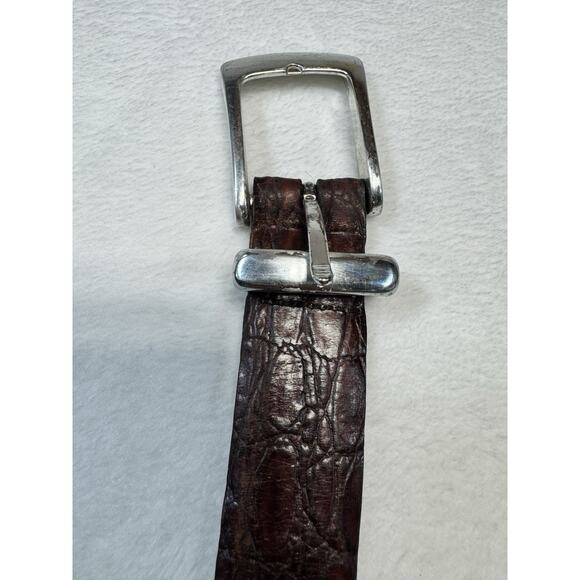 Martin Dingman Cordovan Crocodile Grained Italian Calfskin Leather Belt Size 40 - Picture 3 of 9